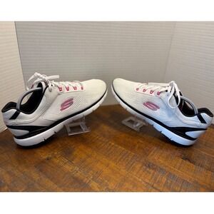 Skechers Bobs Sport Squad Womens 11 White Black Pink Sneakers 13474 WBHP
